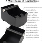 Espresso Knock Box, Stainless Steel Coffee Bag Container, With Steel Bracket And Noise Reducing Rubber Ring (Rectangle L-No base)