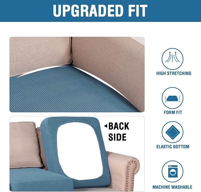 H.VERSAILTEX Super Stretch Individual Seat Cushion Covers Sofa Covers Slipcover - Image 6