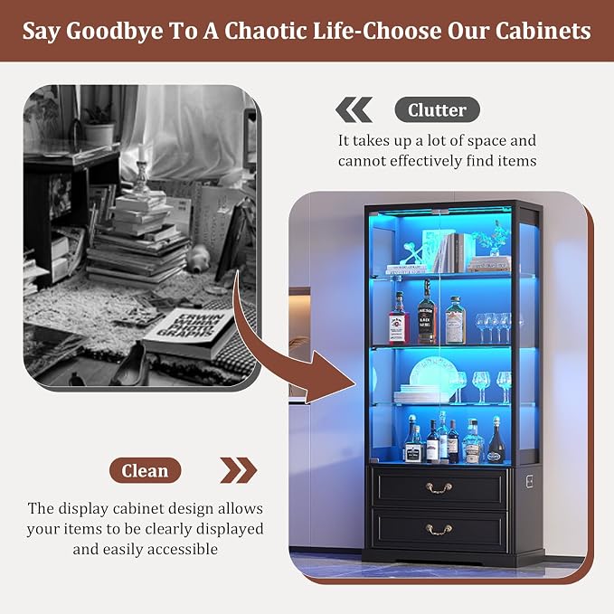 TAGELIER Glass Display Cabinet - Image 6