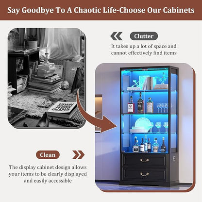 TAGELIER 67" Tall Display Cabinet - Image 6