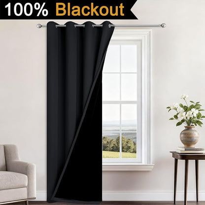 Yakamok Black Blackout Curtains 84 Inches Long - Image 2