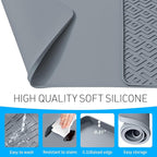 Silicone Coffee mat 24''x16'' – Non-Slip Bar Mat with Detachable Drying Layer for Espresso Machines, Countertops & Dish Racks