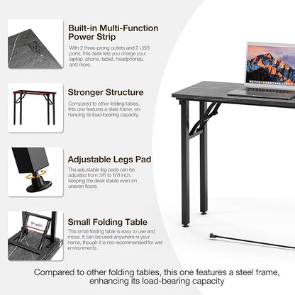 TEMI Small Computer Desk Folding Table - Image 8