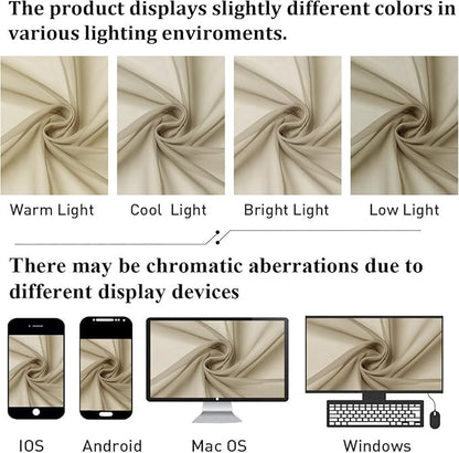 Taupe Sheer Curtains 84 Inches Long 2 Panels, Light Filtering Solid Voile Sheer - Image 5