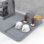 Silicone Coffee Mat with 6PCS Coasters,24''x16'' Kitchen Bar Accessories Fits Under Coffee Maker and Pot,Espresso Machine,Detachable Dish Drying Mat for Tamper,Sugar Packets,Cups,Countertop Protection