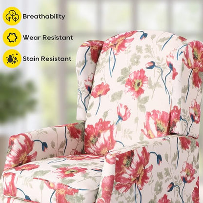 Upholstered Wingback Recliner Chair, Traditional Push Back Recliner Chair - Image 7