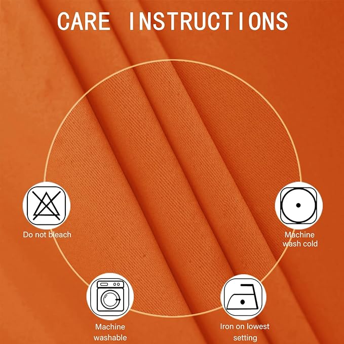 Orange Blackout Curtains/38 x 54 Inch/Set of Two Panels Grommet Living Room - Image 4