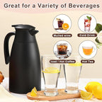 Norme 2 Pcs Thermal Coffee Carafe Insulated Stainless Steel Coffee Carafe for Hot Liquid Vacuum Thermal Pot Creamer Pitcher Dispenser with Brushes Keeping Hot Water Milk(Black,51 oz)