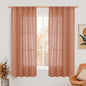 60 Inch Length Window Linen Curtains, Light Filtering Sheer Panels | Neutral by LAMIT