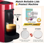 CAPMESSO Reusable Vertuo Pod Refill Kit, Faster Seal Reusable Nespresso Vertuo Pods with Fill & Press Brush,100pcs Aluminum Foil Lids for Refillable Nespresso Pods Vertuo