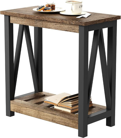 ChooChoo Farmhouse End Table, Narrow Side Table, Slim End Table by ChooChoo