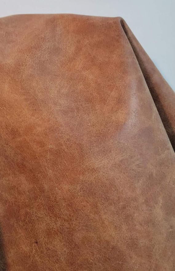 NAT Leathers | Blonde Light Tan Distressed Faux Leather material PU Sheet - Image 6