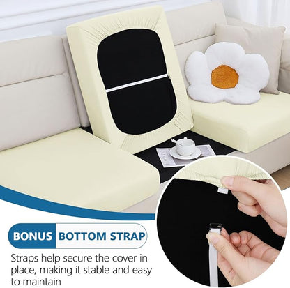 Milk Silk Couch Cushion Covers, Sofa Covers Washable - Image 5