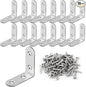 16 Pcs L Bracket Stainless Steel Corner Brace Sets, 90 Degree Right Angle by Romeda