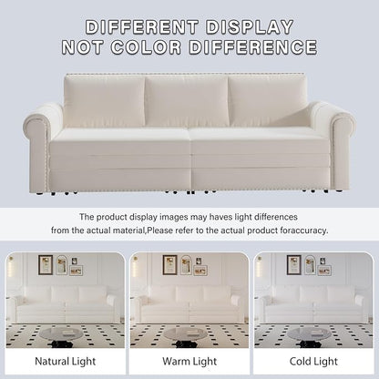 3 in 1 Convertible Sleeper Sofa Bed, 93.7" King Size Sofa Sleeper - Image 8