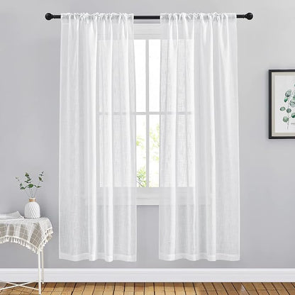 NICETOWN Semi Sheer Linen Curtains - Image 3