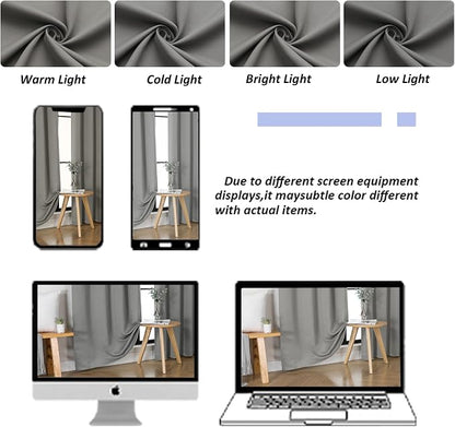 Simplebrand Light Grey Blackout Curtains - Image 9