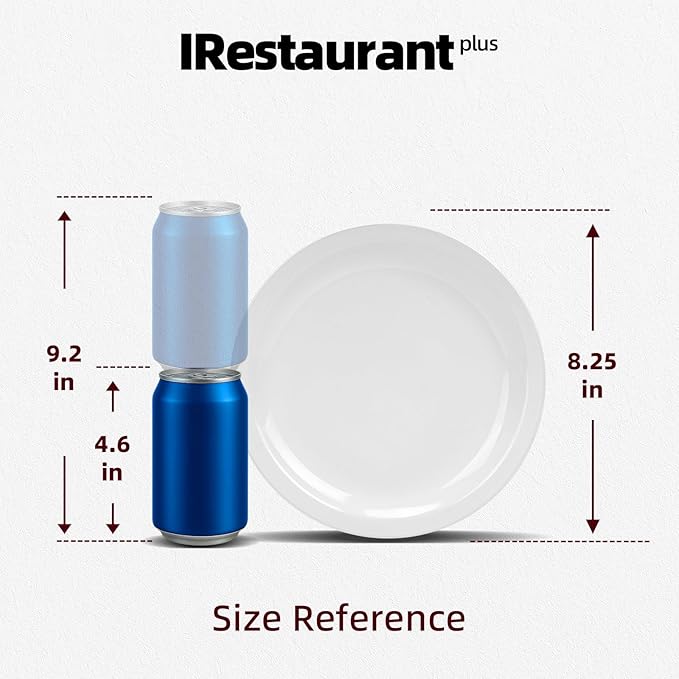 Stoneware Narrow Rim Commercial Grade Dinnerware, Bright White, Plate 8.25, Case of 36