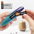 Zulay Kitchen Patented Tornado Triple Whisk Milk Frother with 4 Duracell Batteries – Handheld Foam Maker for Coffee, Lattes, Matcha & Hot Chocolate – Rich, Creamy Froth in Seconds