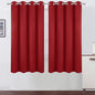 Bright Red Blackout Curtains 66 x 63 Inch Length/Set of 2 Curtain by Lemomo
