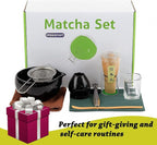 10 Pcs Matcha Whisk and Bowl Set – Traditional Black Matcha Tea Set with Bamboo Accessories – Japanese Style Matcha Set – Ideal Macha kit Set Gift