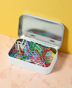 Small Metal Box With Lid-Cookie Tins Metal Tins With Lids Lens Wipes Storage Container Mini Portable Box,Empty Hinged Tin,For Organize Mint Candy Jar,Sewing (White, 20 Pcs 3.7" x 2.4" x 0.8")