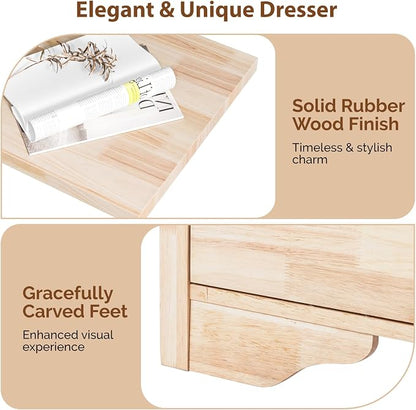 VINGLI 6 Drawer Dresser with Unfinished Solid Wood - Image 8