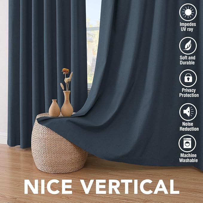 H.VERSAILTEX Linen Blackout Curtains 96 Inches Long 100% Absolutely Blackout - Image 7