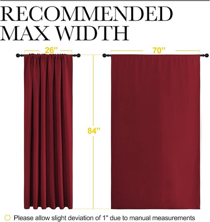 NICETOWN Christmas Burgundy Blackout Curtains and Drapes - Image 7