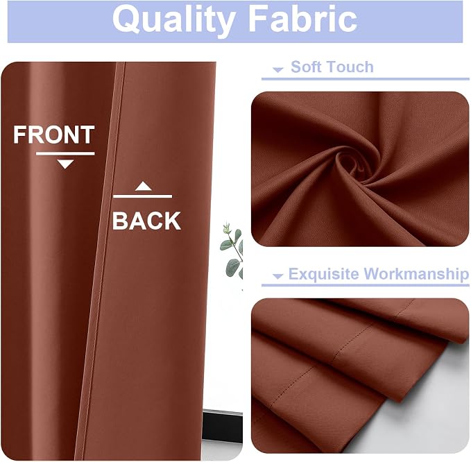 Simplebrand Ava Terracotta Blackout Curtains - Image 2