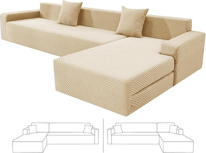 ZNSAYOTX Sectional Couch Covers, Stretch Jacquard Slipcovers by ZNSAYOTX