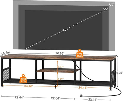 VECELO TV Stand with Power Outlets - Image 8