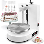 PYY Cake Decorating Machine - 4-12 Inch Automatic Cake Cream Spreading Machine for Cake Smoothing Machine, Electric Cake Turntable 60-320 RPM with Graduated Scrapers Maquina Para Decorar Pasteles
