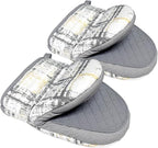 Mini Silicone Oven Mitts, Heat and Slip Resistant Kitchen Gloves 2-Pack Set, Vintage Plaid Soft Oven Mittens, Flexible Pot Holders for Cooking Baking and Grilling (Vintage Grey)