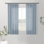 Dusty Blue Pinch Pleated Linen Semi Sheer Curtains 45 Inch Length 2 Panels | by Twodrapes