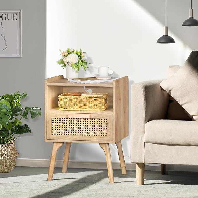 Lerliuo Rattan Nightstands Set of 2 - Image 4
