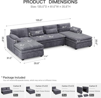 Belffin Large Modular Sectional Sofa - Image 2