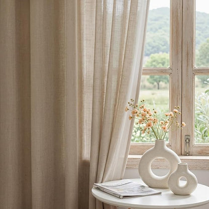 MYSKY HOME 108 Inches Long Taupe Sheer Curtains - Image 7