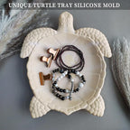 Wehous Texture Turtle Tray Resin Mold, Storage Tray Silicone Molds for Epoxy Resin, Creative Marine Animal Container Jewelry Holder Trinket Plate Mold Turtle Concrete Clay Craft Halloween Home Decor