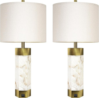Natural Alabaster Table Lamps Set of 2, Table Lamp - Image 7