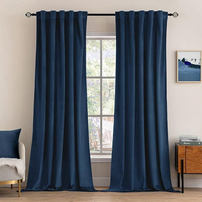 MIULEE Navy Blue Velvet Curtains 52x96 inches Luxury Blackout Curtains | by MIULEE