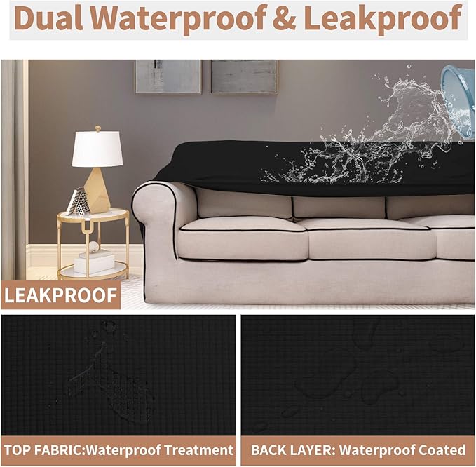 Easy-Going 100% Waterproof Couch Cover, 3 Cushion Oversized Sofa Cover | - Image 3
