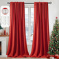 MIULEE Christmas Red Back Tab Blackout Curtains 52x120 Inch Long 2 Panels | Rod by MIULEE