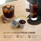 Stainless Steel Reusable K Cups for K eurig Supreme & Supreme Plus, Reusable K Cups Five Hole Universal K-eurig Refillable Coffee Pod Filter (3 Pack)