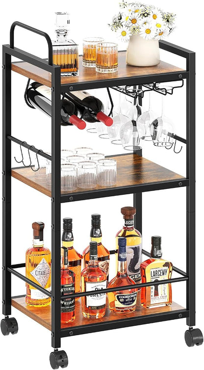 Bar Cart for The Home, 3 Tier Kitchen Carts by VANTIMO