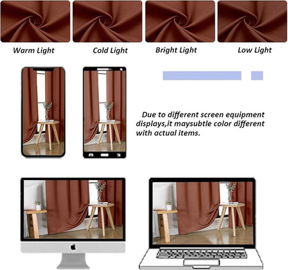 Simplebrand Ava Terracotta Blackout Curtains - Image 9