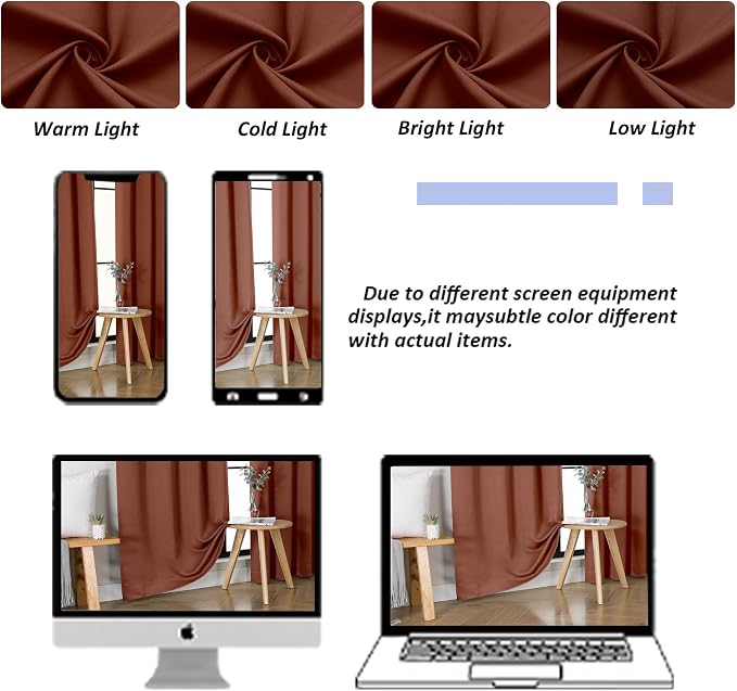 Simplebrand Ava Terracotta Short Blackout Curtains - Image 9
