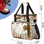 Watercolor Coffee Bean Coffee Maker Carring Bag Cafe Travel Carrying Storage Tote Bag Compatible with Keurig K-Mini or K-Mini Plus Portable Single Serve Coffee Brewer Case with Pockets for K-cup Pods