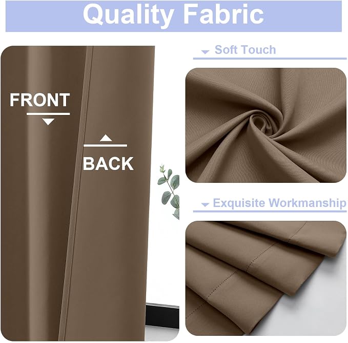 Simplebrand Ava Brown Blackout Curtains - Image 3