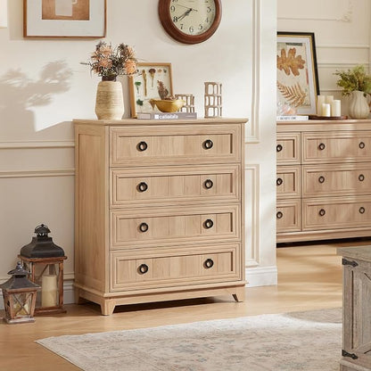 Joaxswe Farmhouse 4 Drawer Dresser - Image 9